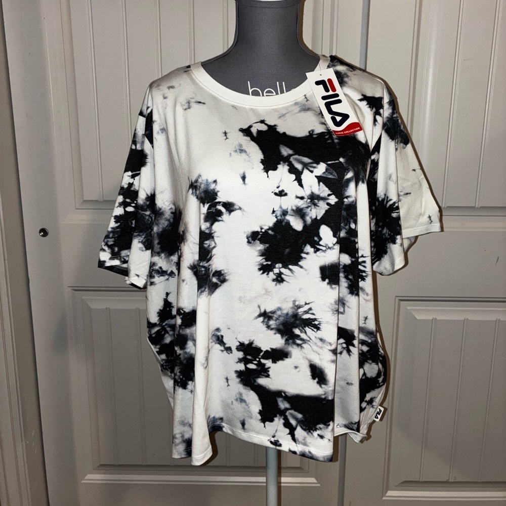 💰Fila Train Gain Tee Shirt Plus Size 3XL Soft Lightweight Activewear Top Tye Dye